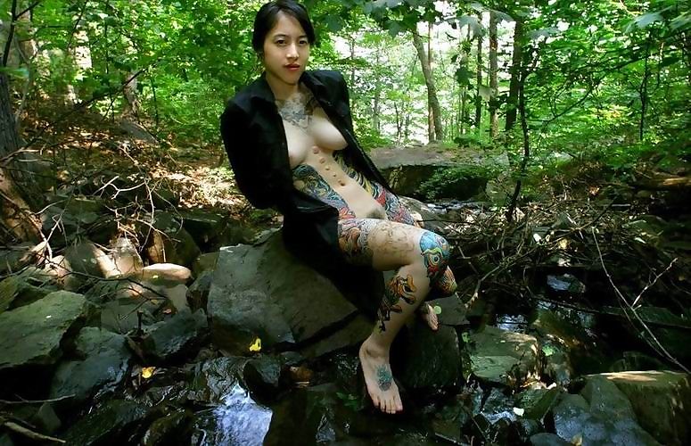 Beautiful busty asian tattoed teen poser outdoor - part 2079 page 1