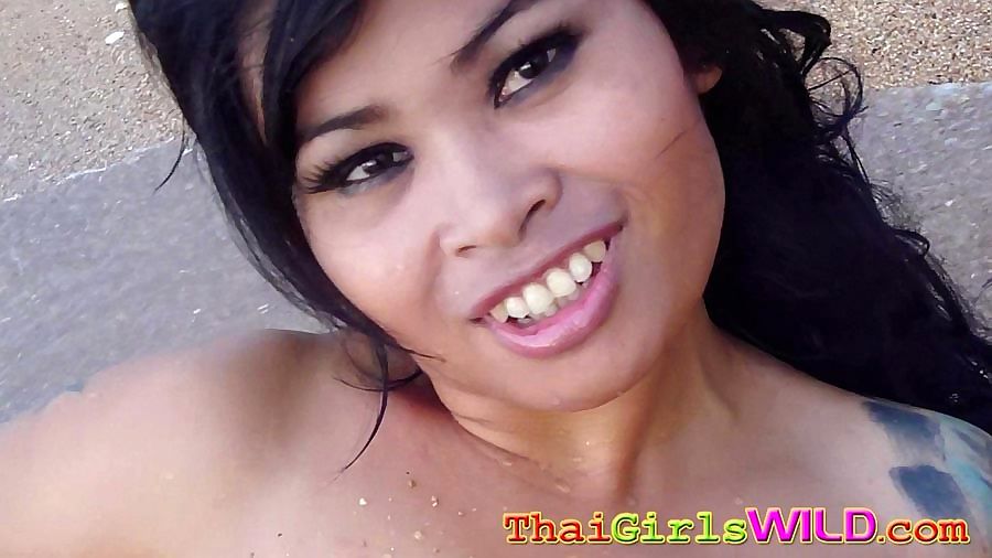 Huge tits thai hottie noot rolls on the beach showing off her tits - part 1725 page 1