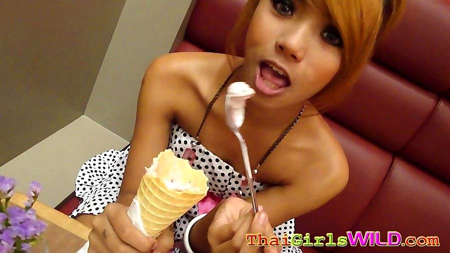 Hot thai girl eating ice cream with a spoon - part 1172 page 1