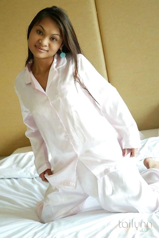 Asian model tailynn wears cute pajamas in bed - part 1743 page 1