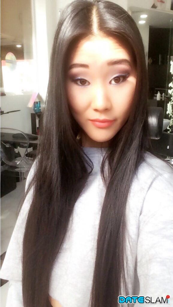 Hot Asian teen Katana takes a selfie to flaunt her pretty face & hot body page 1