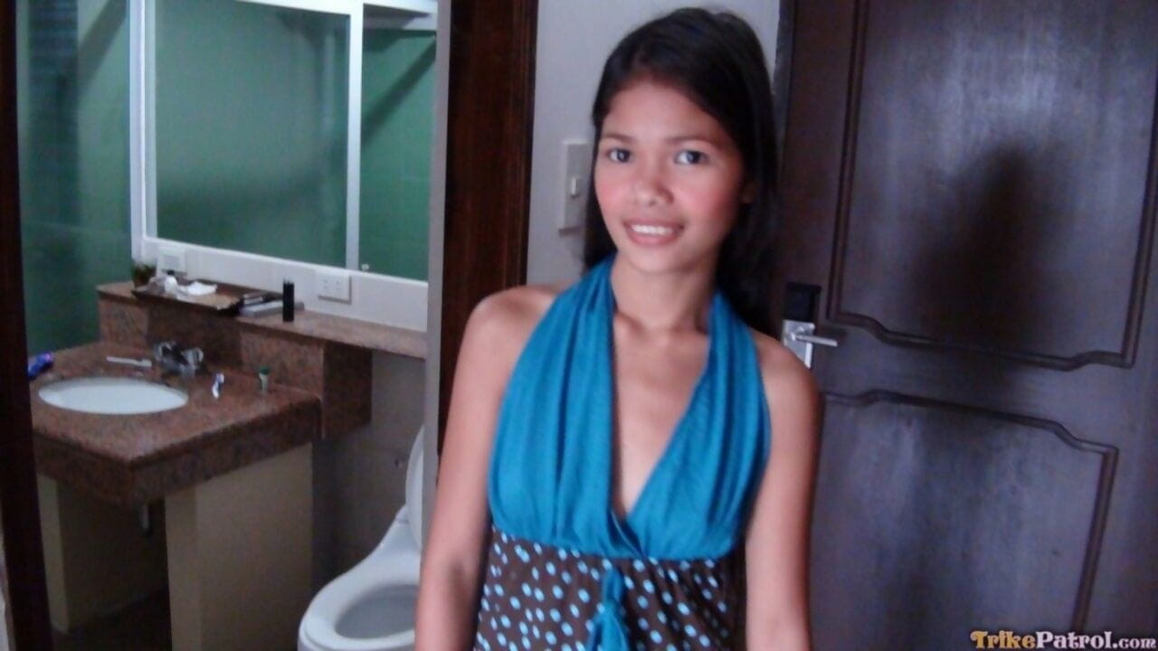 Skinny Filipina teen Anabel gives ball sucking blowjob & gets creampie reward page 1
