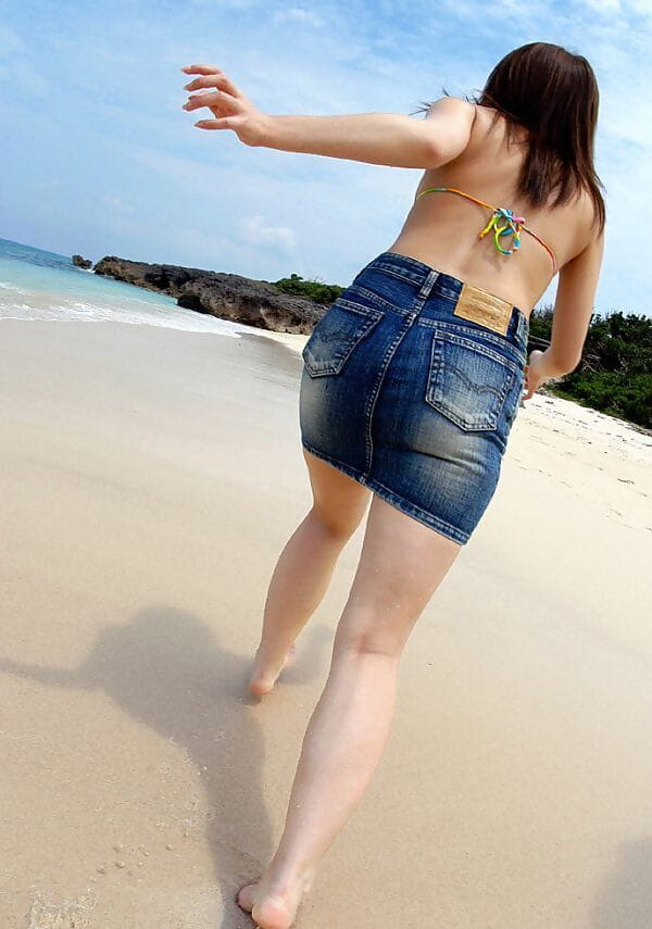 Japanese teen Chikaho Ito models non nude at the beach in a bikini page 1