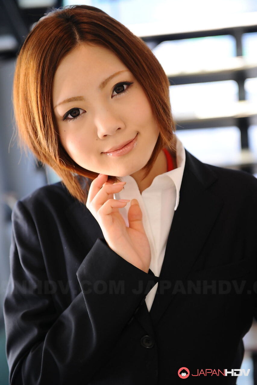 Japanese businesswoman Iroha Kawashima exposes her brassiere in office page 1