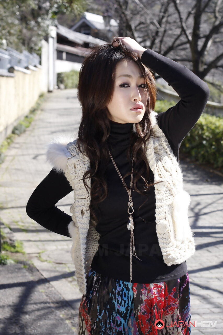 Wonderful Japanese college babe Yu Yamashita wears short skirt and black boots page 1