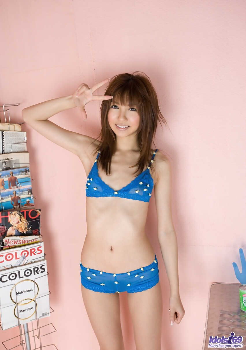 Japanese solo girl Kotone Aisaki shows her bush while changing lingerie combos page 1
