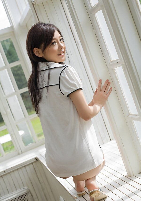 Petite Japanese girl Takami Hou models non nude in see through underwear page 1